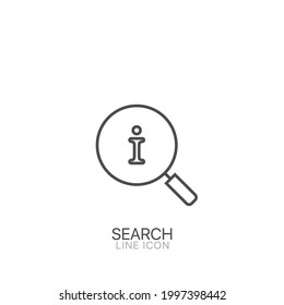 Magnifying glass and information icon Information help icon, info bubble desk
