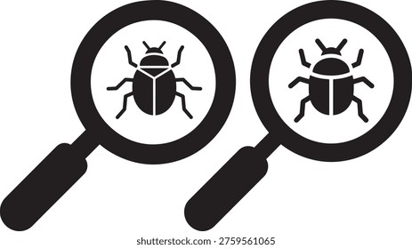 Magnifying glass insect bug research analysis investigation discovery science