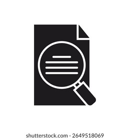 Magnifying Glass Inspecting Document, Data Analysis Concept