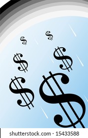 magnifying glass inspecting dollar	