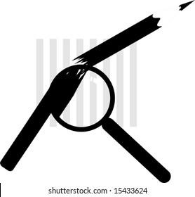  magnifying glass inspecting a graph 	