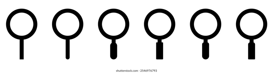 Magnifying glass instrument set icon, magnifying sign, glass, magnifier or loupe sign