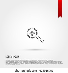 Magnifying glass isolated. 