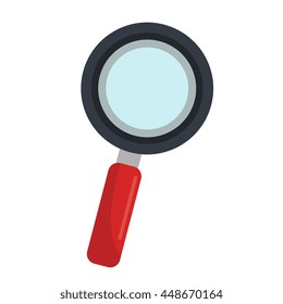 Magnifying glass isolated flat icon, vector illustration graphic design.