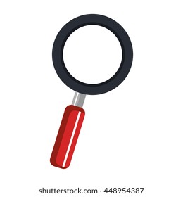 Magnifying glass isolated flat icon, vector illustration graphic.