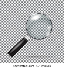 Magnifying Glass Isolated With Gradient Mesh, Vector Illustration