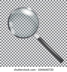 Magnifying Glass Isolated With Gradient Mesh, Vector Illustration