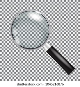Magnifying Glass Isolated With Gradient Mesh, Vector Illustration