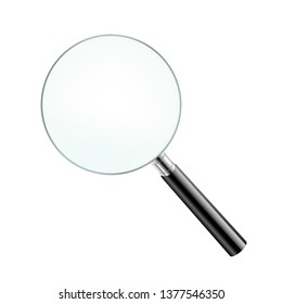 Magnifying Glass Isolated With Gradient Mesh, Vector Illustration
