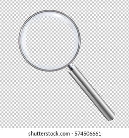 Magnifying Glass Isolated With Gradient Mesh, Vector Illustration