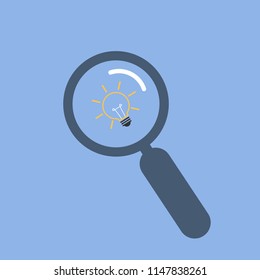 Magnifying glass isolated icon. Creativity symbol with magnifying glass vector