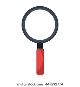 Magnifying glass isolated icon on white background, vector illustration.