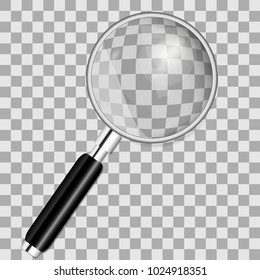 Magnifying glass isolated on transparent background. vector illustration.