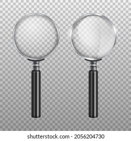 Magnifying glass isolated on transparent background. Vector illustration. Eps 10.