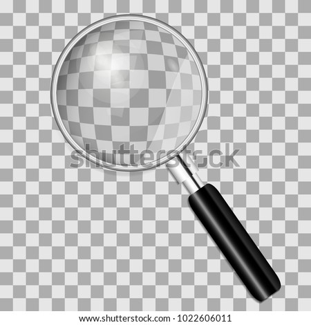 Magnifying glass isolated on transparent background. vector illustration.