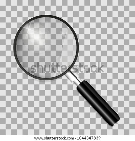 Magnifying Glass With Isolated on Transparent Background. Vector Illustration