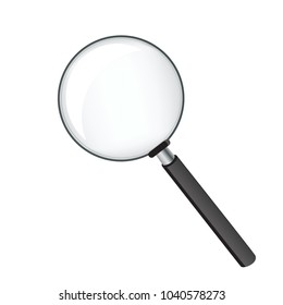 Magnifying glass isolated on white background. For web site and app. Creative art concept, vector illustration, eps 10
