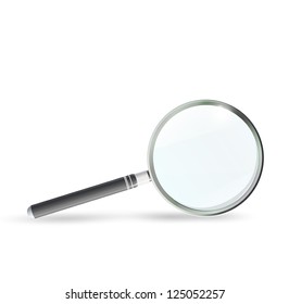 Magnifying glass isolated on white. Vector design.