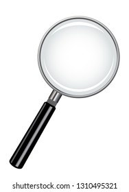 A magnifying glass isolated on a white background