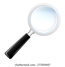 Magnifying Glass, Isolated On White Background,  Vector Illustration 