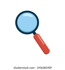 Magnifying glass isolated on white background. Search icon. Flat vector illustration