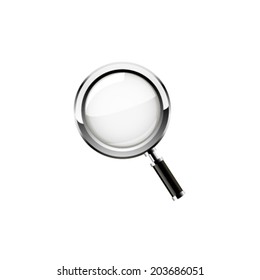 Magnifying glass isolated on white background. Vector