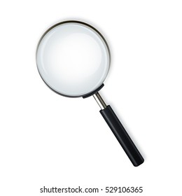 Magnifying Glass, Isolated On White Background, With Gradient Mesh, Vector Illustration