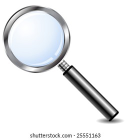 Magnifying glass isolated over white background