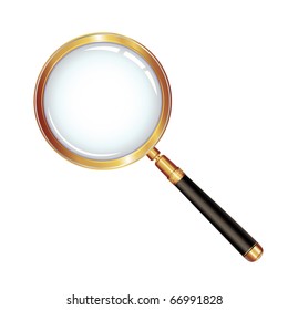 Magnifying glass isolated over white background, vector object