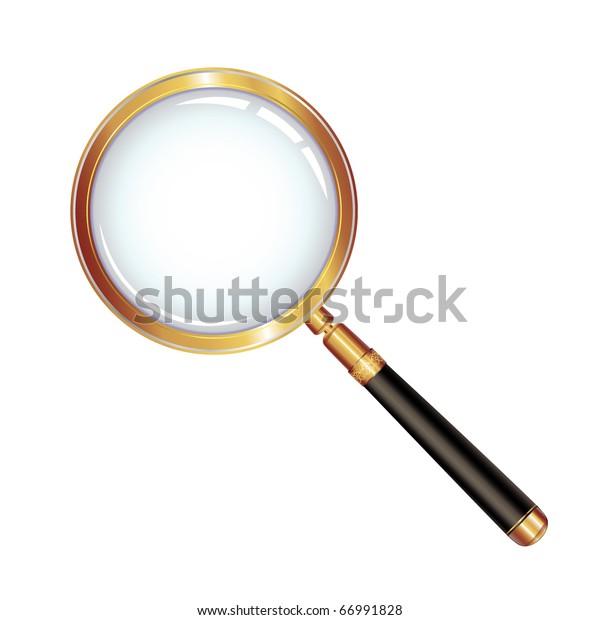 Magnifying Glass Isolated Over White Background Stock Vector Royalty