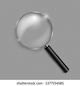 Magnifying Glass Isolated Transparent background With Gradient Mesh, Vector Illustration