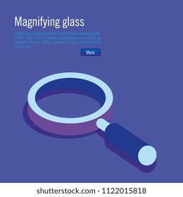 Magnifying Glass Isometric Icon