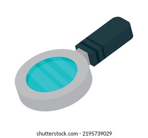magnifying glass isometric icon flat isolated