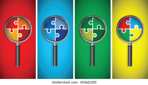 magnifying glass jigsaw background