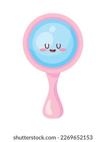 magnifying glass kawaii style character