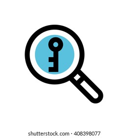 https www shutterstock com image vector magnifying glass keyword research line icon 408398077