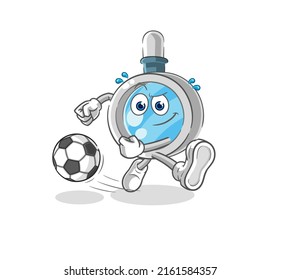 the magnifying glass kicking the ball cartoon. cartoon mascot vector