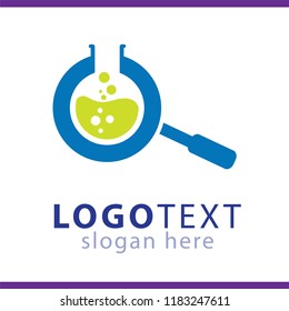 Magnifying glass lab logo