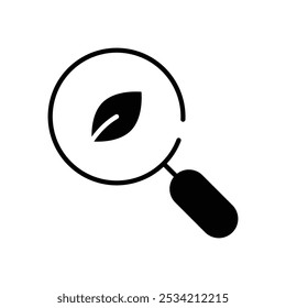 Magnifying Glass and Leaf icons set five different style vector stock illustration