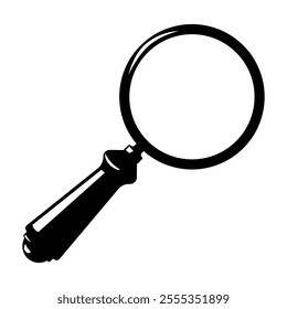 Magnifying Glass Lens Icon Black Silhouette Illustration