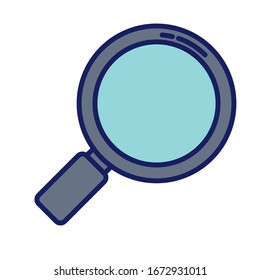 magnifying glass lens, line and fill style icon vector illustration design