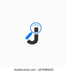 magnifying glass letter J logo