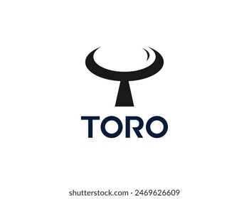 Magnifying glass, Letter T with Bull Head Vector Icon Logo Template