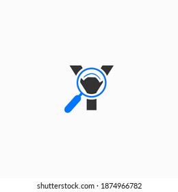 magnifying glass letter Y logo