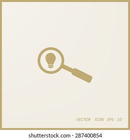 magnifying glass with Light Bulb Icon