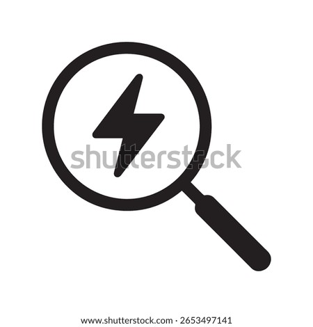 Magnifying Glass with Lightning Bolt Icon