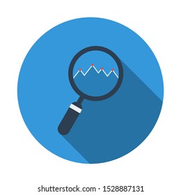 Magnifying Glass With Line Chart Flat Icon
