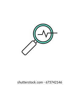 Magnifying glass line icon. Line icons with flat design elements on white background. Symbol for your web site design, logo, app, UI. Vector illustration, EPS