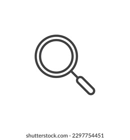 Magnifying glass line icon. linear style sign for mobile concept and web design. Magnifier outline vector icon. Search symbol, logo illustration. Vector graphics