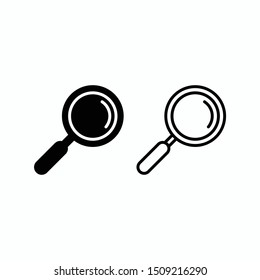 Magnifying glass line icon...ed on white background